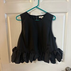 Entro Black Romantic Elegant Sleeveless Blouse